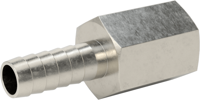 Gıda ve İçecek için Paslanmaz Çelik Dikenli Boru Bağlantı Parçası, 1/4" Boru İç Çapı x 1/8 NPT Dişi için Düz Adaptör