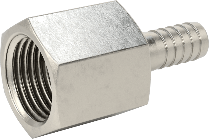 Gıda ve İçecek için Paslanmaz Çelik Dikenli Boru Bağlantı Parçası, 3/8" Boru İç Çapı x 1/2 NPT Dişi için Düz Adaptör