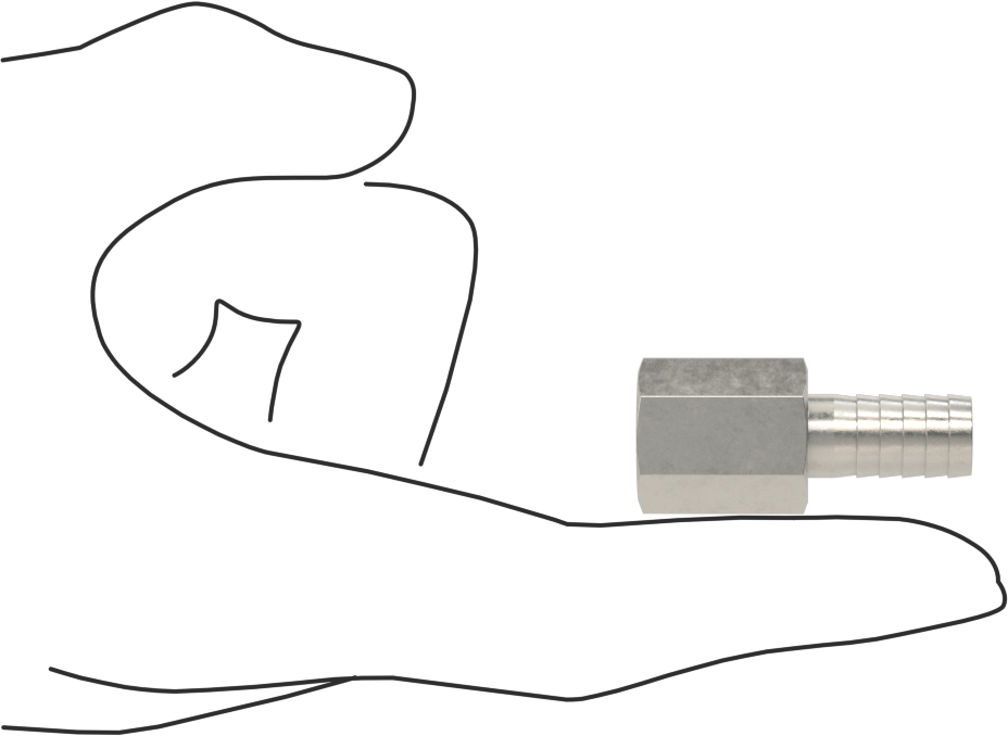 Gıda ve İçecek için Paslanmaz Çelik Dikenli Boru Bağlantı Parçası, 3/8" Boru İç Çapı x 1/4 NPT Dişi için Düz Adaptör