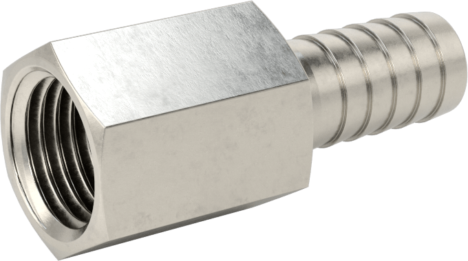Gıda ve İçecek için Paslanmaz Çelik Dikenli Boru Bağlantı Parçası, 3/8" Boru İç Çapı x 1/4 NPT Dişi için Düz Adaptör