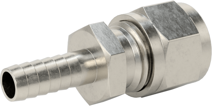 Gıda ve İçecek için Paslanmaz Çelik Dikenli Boru Bağlantı Parçası, 1/4“ Boru İç Çapı x 1/4” Sıkıştırma Borusu Dış Çapı için Adaptör