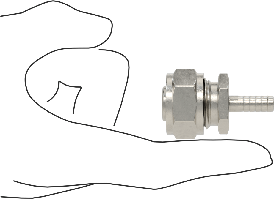 Gıda ve İçecek için Paslanmaz Çelik Dikenli Boru Bağlantı Parçası, 1/4“ Boru İç Çap x 3/8” Sıkıştırma Boru Dış Çap için Adaptör