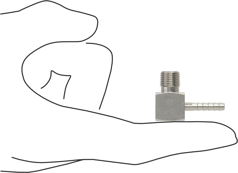 Gıda ve İçecek için Paslanmaz Çelik Dikenli Boru Bağlantı Parçası, 1/8" Boru İç Çapı için 90 Derece Dirsek Adaptörü, 1/8 NPT Erkek