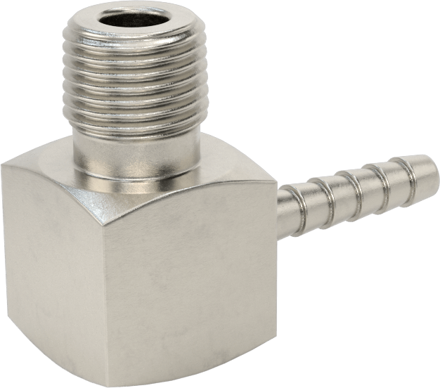 Gıda ve İçecek için Paslanmaz Çelik Dikenli Boru Bağlantı Parçası, 1/8" Boru İç Çapı için 90 Derece Dirsek Adaptörü, 1/8 NPT Erkek