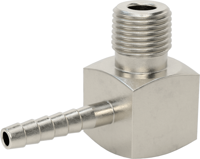 Gıda ve İçecek için Paslanmaz Çelik Dikenli Boru Bağlantı Parçası, 1/8" Boru İç Çapı için 90 Derece Dirsek Adaptörü, 1/8 NPT Erkek
