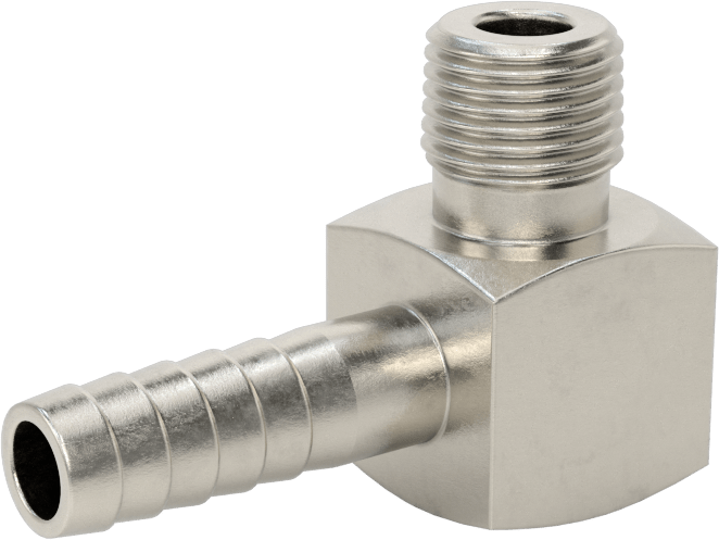 Gıda ve İçecek için Paslanmaz Çelik Dikenli Boru Bağlantı Parçası, 1/4" İç Çaplı Boru için 90 Derece Dirsek Adaptörü, 1/8 NPT Erkek
