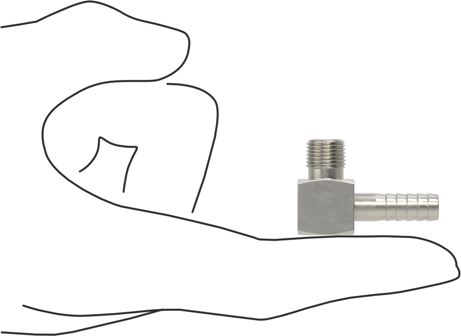 Gıda ve İçecek için Paslanmaz Çelik Dikenli Boru Bağlantı Parçası, 1/4" İç Çaplı Boru için 90 Derece Dirsek Adaptörü, 1/8 NPT Erkek