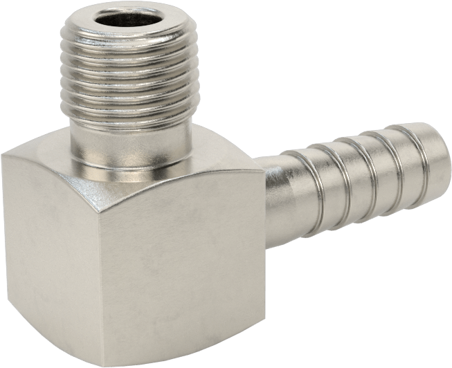 Gıda ve İçecek için Paslanmaz Çelik Dikenli Boru Bağlantı Parçası, 1/4" İç Çaplı Boru için 90 Derece Dirsek Adaptörü, 1/8 NPT Erkek
