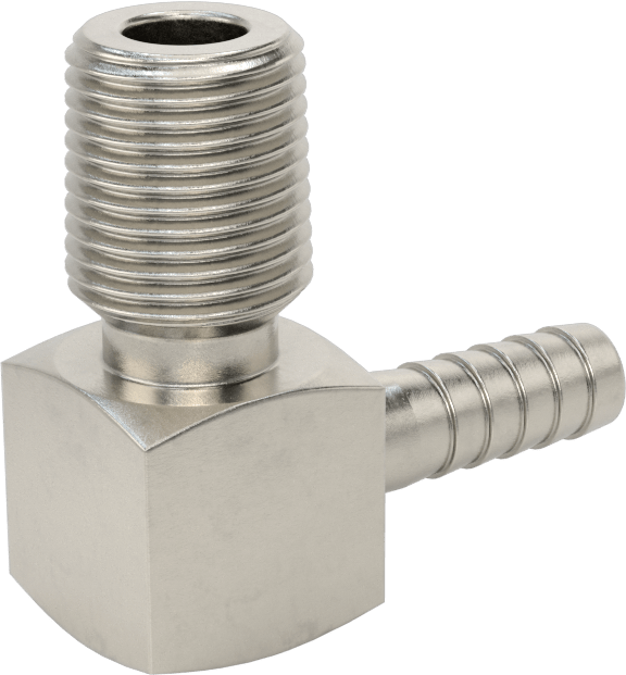 Gıda ve İçecek için Paslanmaz Çelik Dikenli Boru Bağlantı Parçası, 1/4" İç Çaplı Boru için 90 Derece Dirsek Adaptörü, 1/4 NPT Erkek
