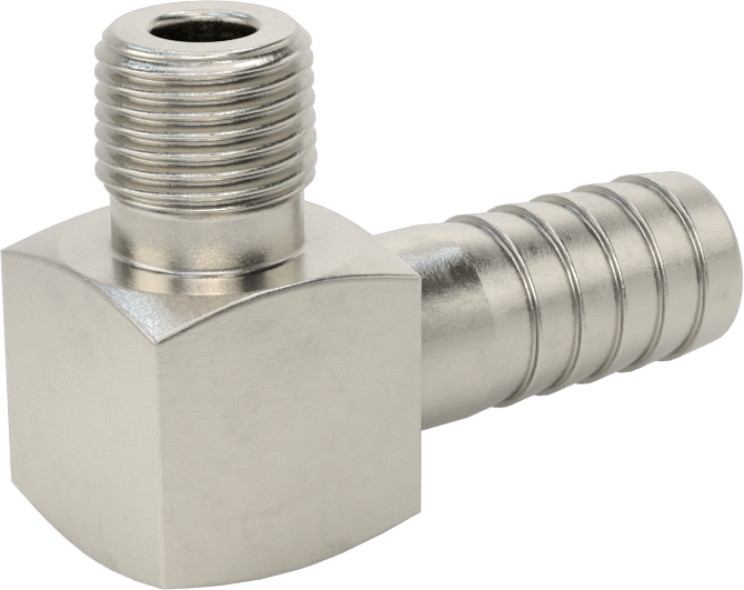 Gıda ve İçecek için Paslanmaz Çelik Dikenli Boru Bağlantı Parçası, 3/8" Boru İç Çapı için 90 Derece Dirsek Adaptörü, 1/8 NPT Erkek