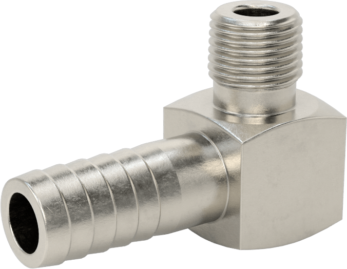 Gıda ve İçecek için Paslanmaz Çelik Dikenli Boru Bağlantı Parçası, 3/8" Boru İç Çapı için 90 Derece Dirsek Adaptörü, 1/8 NPT Erkek