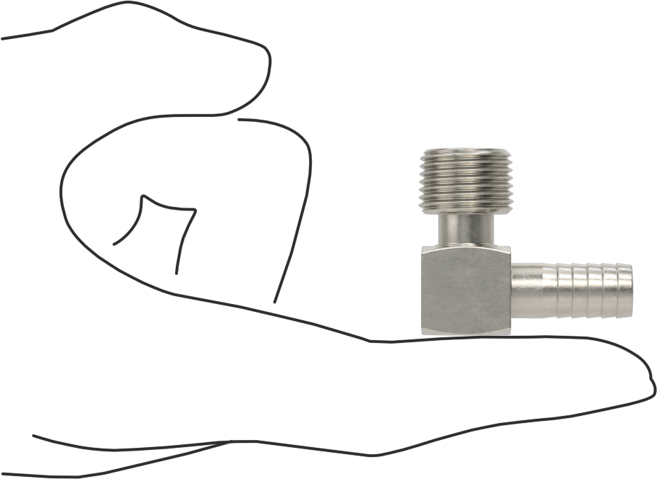 Gıda ve İçecek için Paslanmaz Çelik Dikenli Boru Bağlantı Parçası, 3/8" Boru İç Çapı için 90 Derece Dirsek Adaptörü, 3/8 NPT Erkek