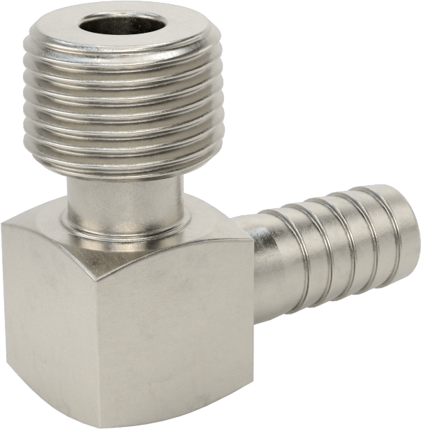 Gıda ve İçecek için Paslanmaz Çelik Dikenli Boru Bağlantı Parçası, 3/8" Boru İç Çapı için 90 Derece Dirsek Adaptörü, 3/8 NPT Erkek