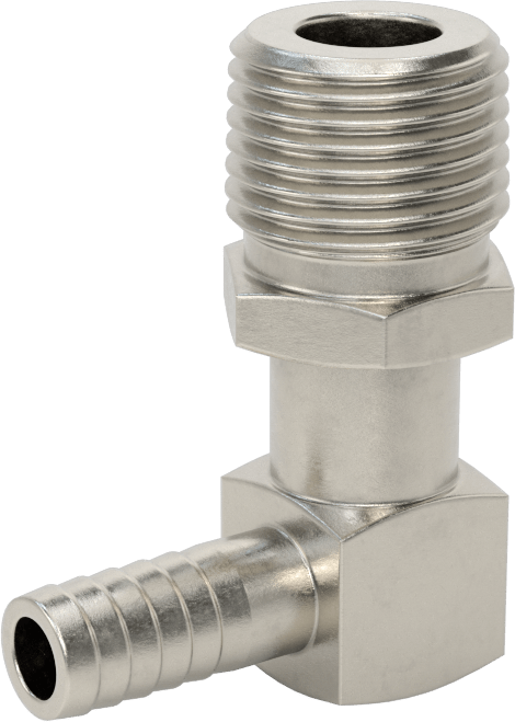 Gıda ve İçecek için Paslanmaz Çelik Dikenli Boru Bağlantı Parçası, 1/4" İç Çaplı Boru için 90 Derece Dirsek Adaptörü, 1/2 NPT Erkek