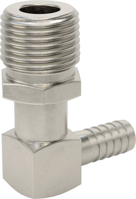 Gıda ve İçecek için Paslanmaz Çelik Dikenli Boru Bağlantı Parçası, 1/4" İç Çaplı Boru için 90 Derece Dirsek Adaptörü, 1/2 NPT Erkek