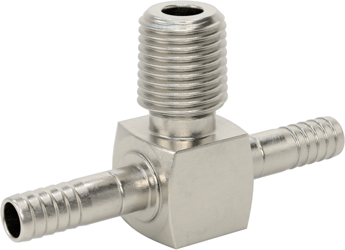 Gıda ve İçecek için Paslanmaz Çelik Dikenli Boru Bağlantı Parçası, 1/4" İç Çaplı Tüp x 1/4 NPT Erkek için Hat Üstü T Adaptörü