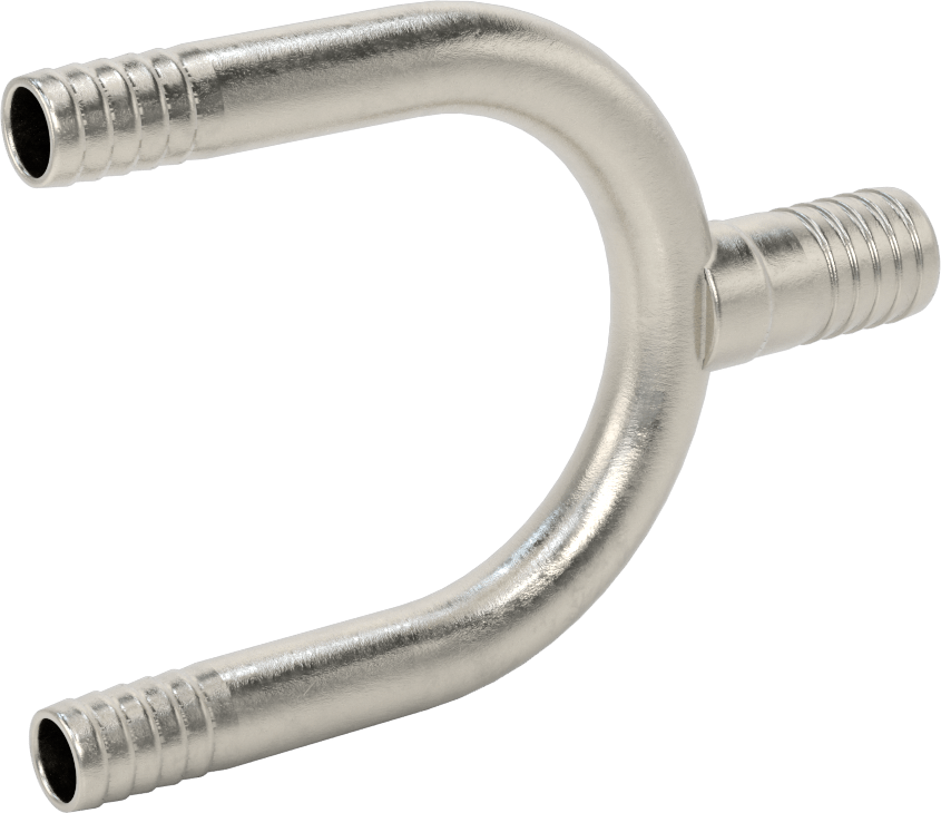 Gıda ve İçecek için Paslanmaz Çelik Dikenli Boru Bağlantı Parçası, 3/8“ x 1/2” İç Çaplı Boru için Y Redüktör