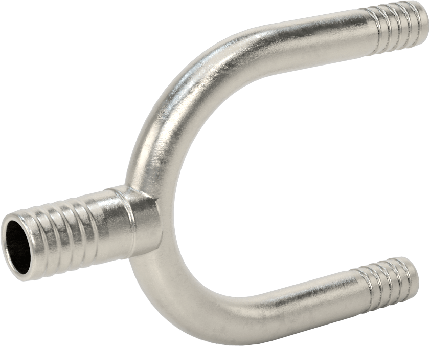 Gıda ve İçecek için Paslanmaz Çelik Dikenli Boru Bağlantı Parçası, 3/8“ x 1/2” İç Çaplı Boru için Y Redüktör