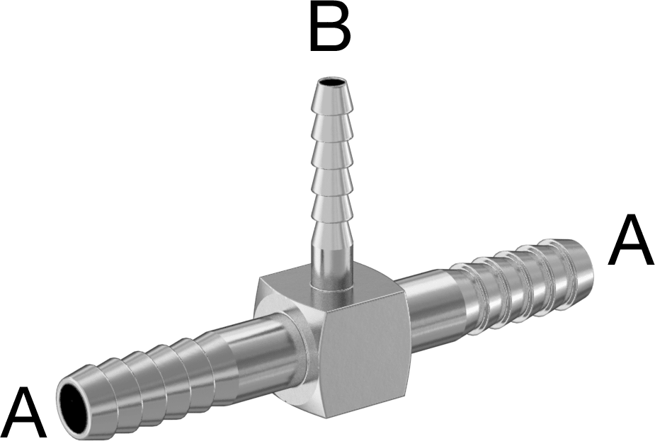 Gıda ve İçecek için Paslanmaz Çelik Dikenli Boru Bağlantı Parçası, 1/4“ x 1/8” İç Çaplı Boru için Hat Üstü T Redüktör