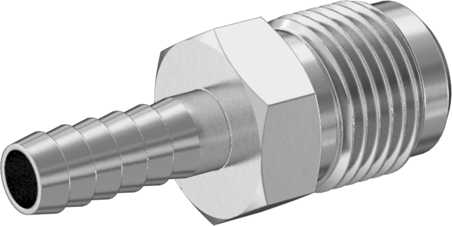 Gıda ve İçecek için Paslanmaz Çelik Dikenli Boru Bağlantı Parçası, 1/4“ Boru İç Çapı x 3/8” Boru Dış Çapı Erkek Konik Adaptör