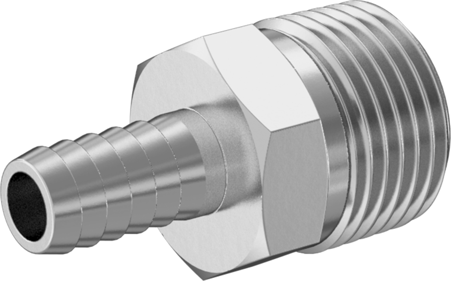 Gıda ve İçecek için Paslanmaz Çelik Dikenli Boru Bağlantı Parçası, 3/8" Boru İç Çapı x 1/2 NPT Erkek için Düz Adaptör
