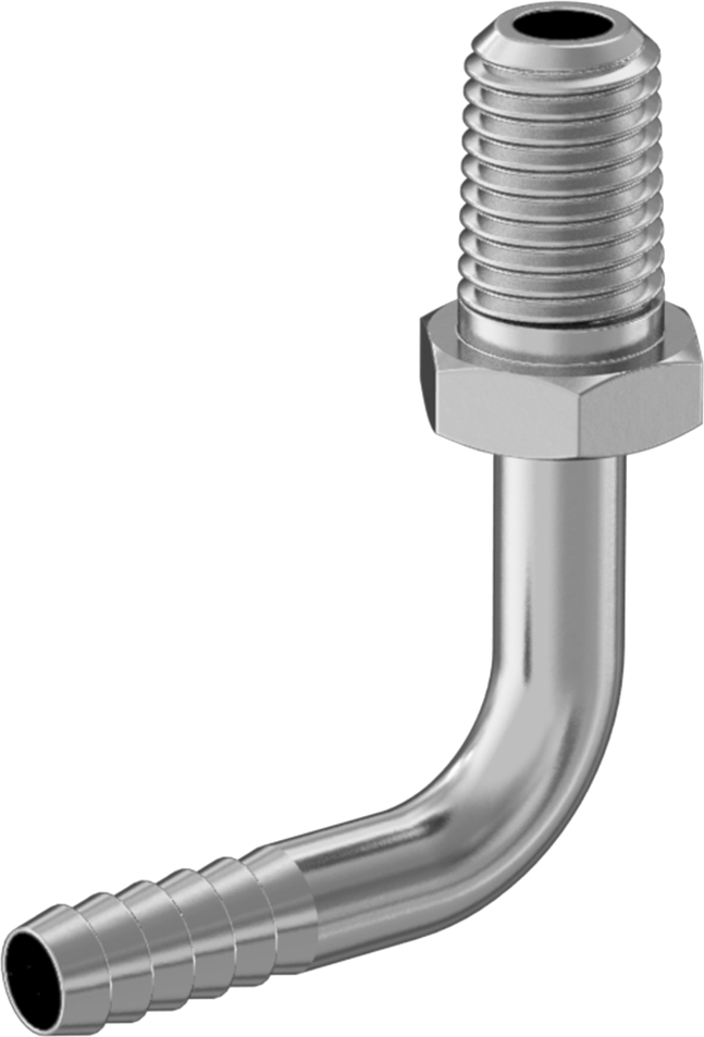 Gıda ve İçecek için Paslanmaz Çelik Dikenli Boru Bağlantı Parçası, 90 Derece Kavisli Dirsek, 1/4" Boru İç Çapı x 1/8 NPT Erkek için