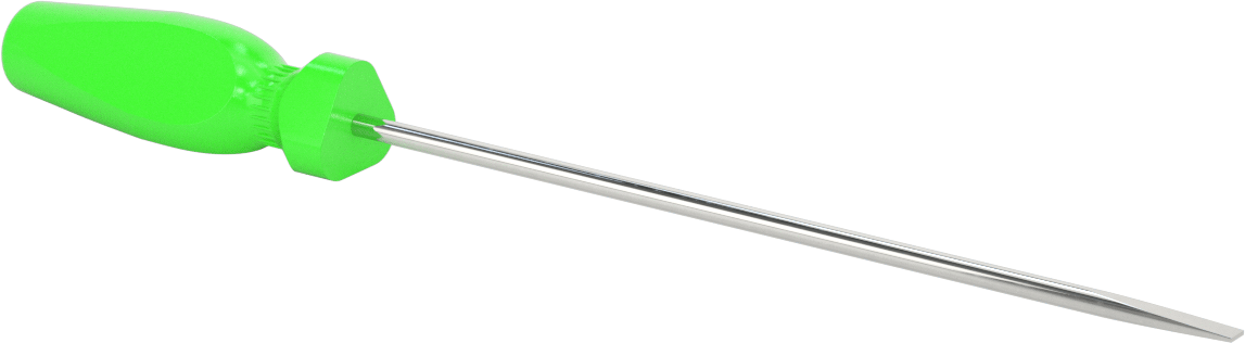 Yüksek Görünürlüklü Tornavida, 3/16" Oluklu, 11-1/2" Toplam Uzunluk, Floresan Yeşil