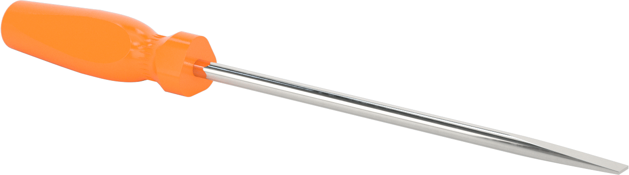 Yüksek Görünürlüklü Tornavida, 3/8" Yivli Tahrik, 15" Toplam Uzunluk, Floresan Turuncu