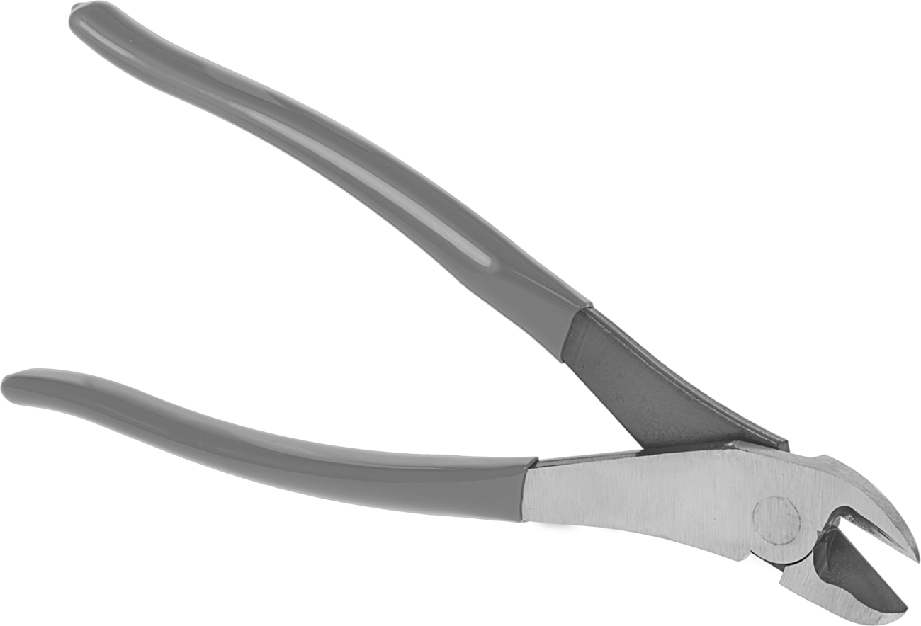Oval Başlı ve Yastıklı Tutamaklı Tel Kesiciler, 9-1/2" Toplam Uzunluk, Yarı Gömme