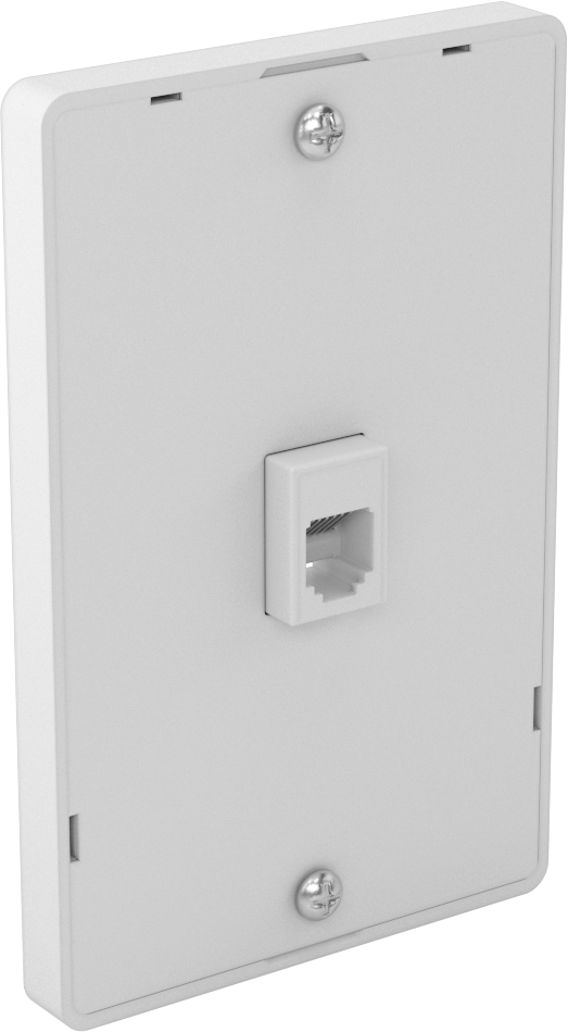 Telefon Duvar Plakası, Dikdörtgen, Telefon Braketi ile, RJ12/RJ25 Bağlantısı, 1 Jak