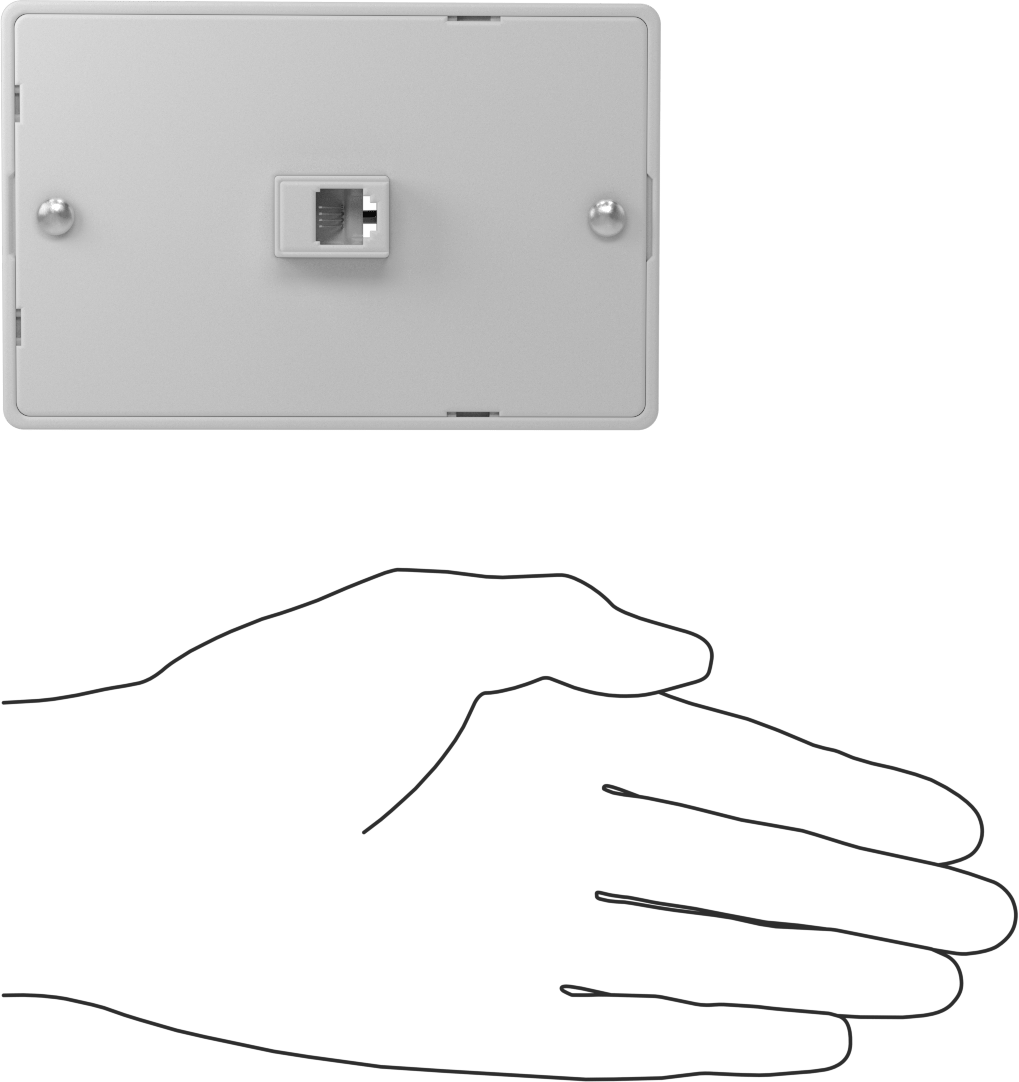 Telefon Duvar Plakası, Dikdörtgen, Telefon Braketi ile, RJ11 Bağlantısı, 1 Jak