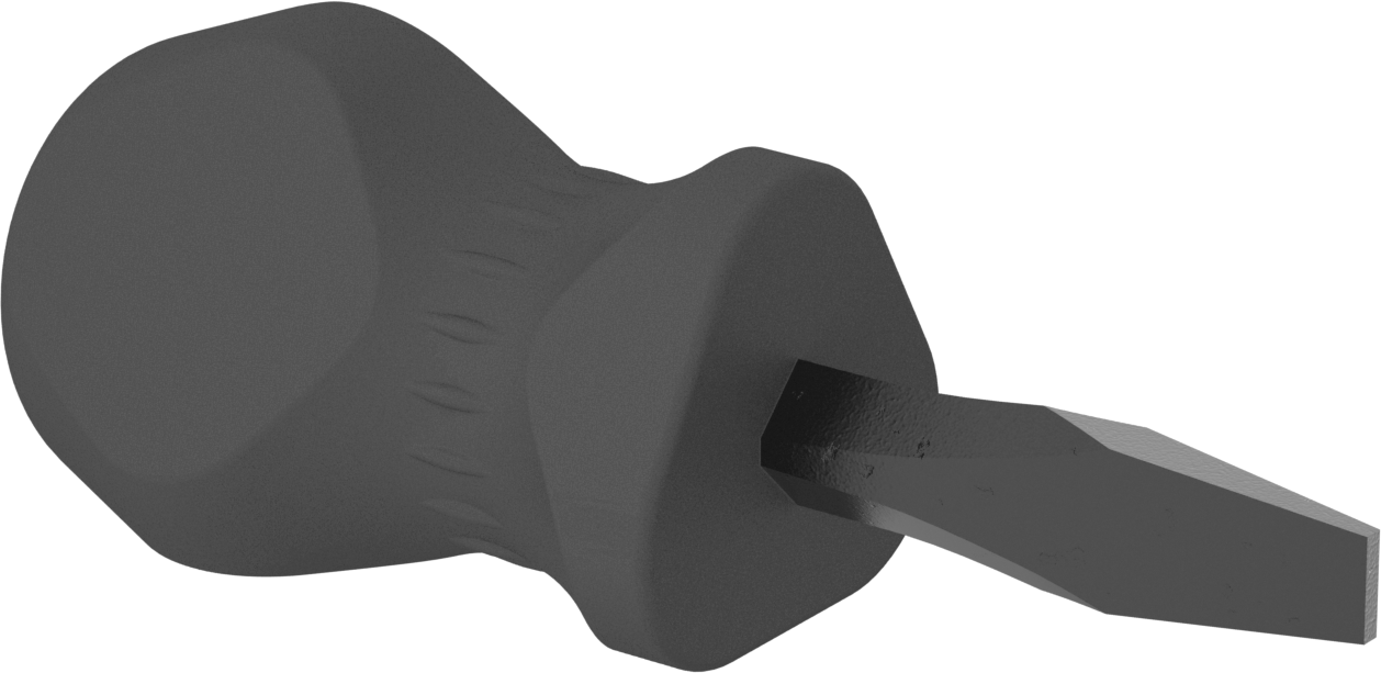 Tornavida, Düz Tutamak, 1/4" Yivli Tahrik, 3-1/2" Toplam Uzunluk