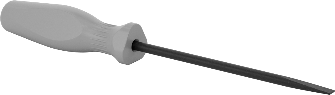 Tornavida, Düz Tutamak, 1/4" Yivli Tahrik, 10-1/2" Toplam Uzunluk