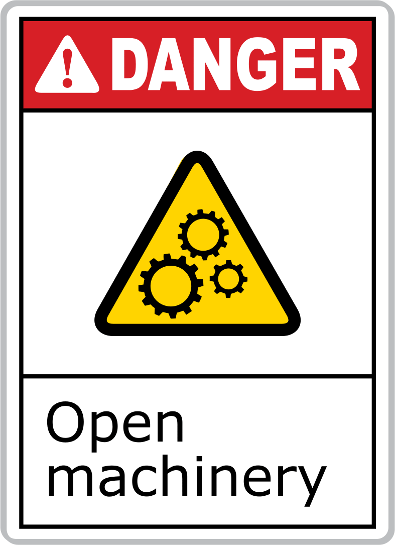 Danger—Open

Machinery

(English)—Red

Header