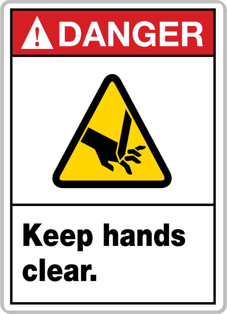 Danger—Keep

Hands Clear

(English)—Red

Header