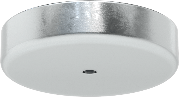 Dişsiz Delikli Kapalı Seramik Mıknatıs, Çinko Kaplı Çelik Kasa, 18 mm Kalınlık, 80 mm OD