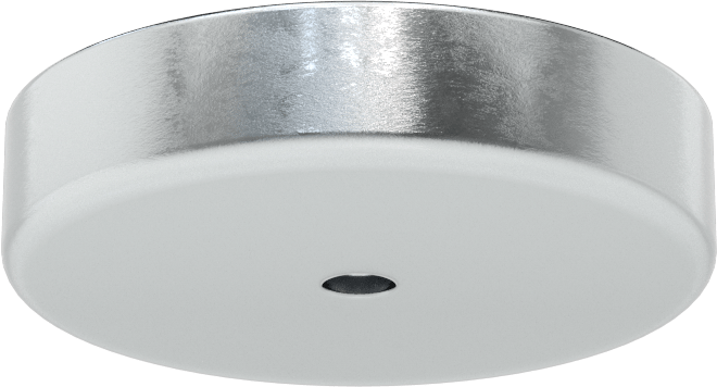 Dişsiz Delikli Kapalı Seramik Mıknatıs, Çinko Kaplı Çelik Kasa, 22 mm Kalınlık, 1 mm OD