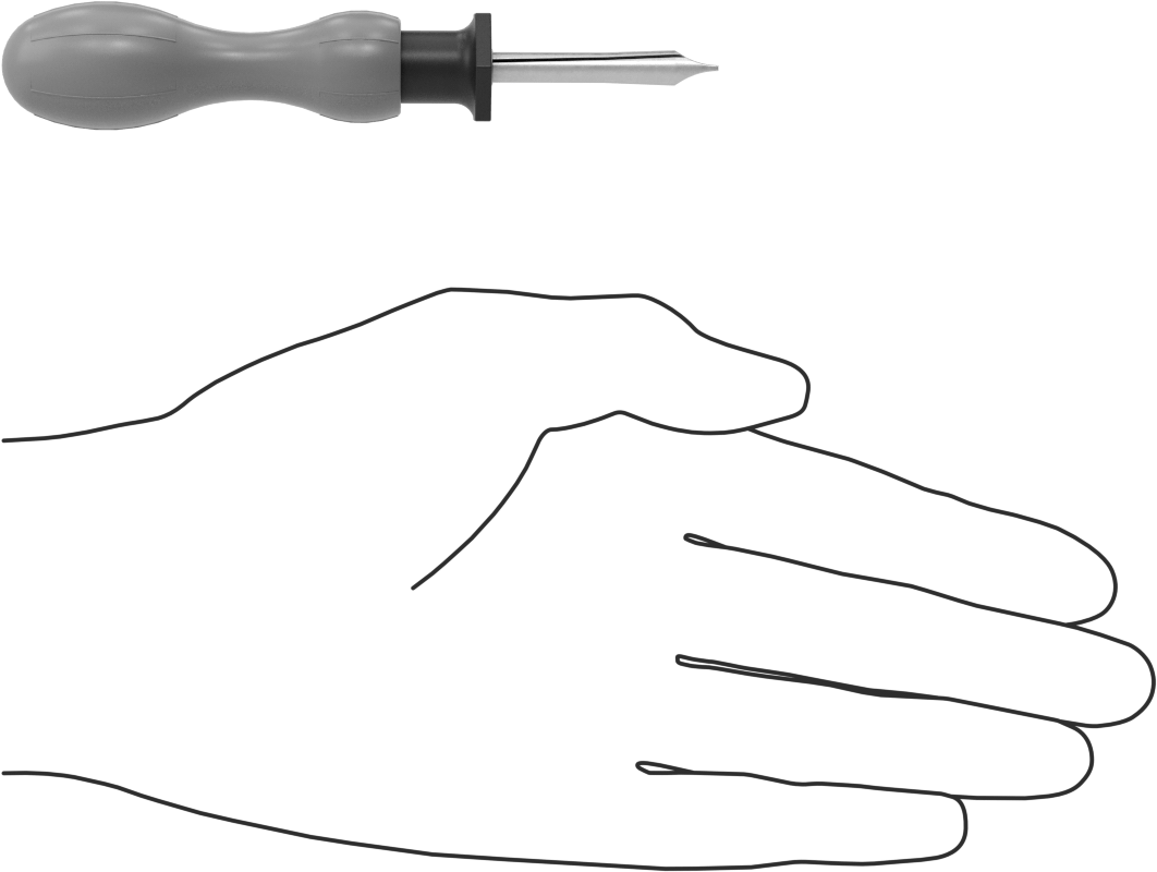 Vida Başlatıcı, 3/16" Boyut, 4-1/2" Toplam Uzunluk