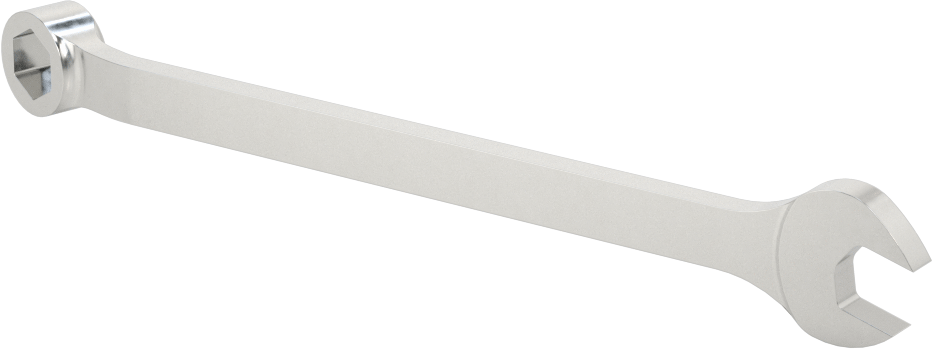 Kısa Kombine Anahtar, 6 Noktalı Açıklıklarla, 3/8" Boyut, 6-1/4" Uzunluk, Mat Krom Kaplama