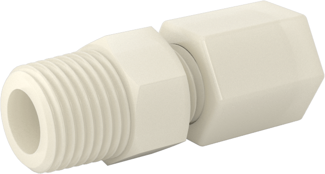 Su için Plastik Sıkıştırma Borusu Bağlantı Parçası, 1/8" Boru Dış Çapı x 1/8 NPT Erkek için Düz Adaptör