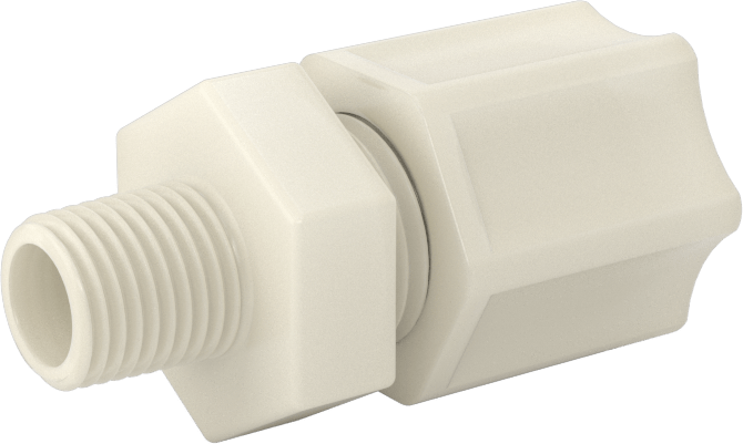 Su için Plastik Sıkıştırma Borusu Bağlantı Parçası, 5/16" Dış Çaplı Boru x 1/8 NPT Erkek için Düz Adaptör