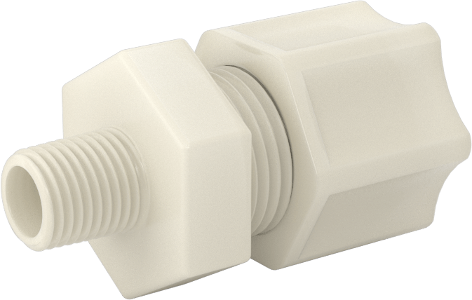 Su için Plastik Sıkıştırma Borusu Bağlantı Parçası, 3/8" Boru Dış Çapı x 1/8 NPT Erkek için Düz Adaptör