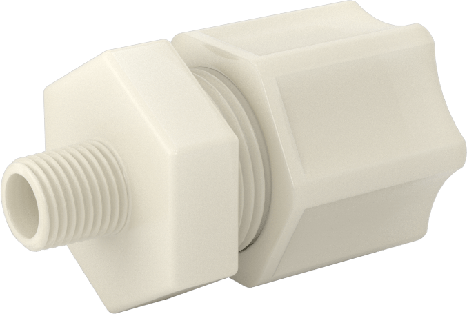 Su için Plastik Sıkıştırma Borusu Bağlantı Parçası, 1/2" Boru Dış Çapı x 1/8 NPT Erkek için Düz Adaptör