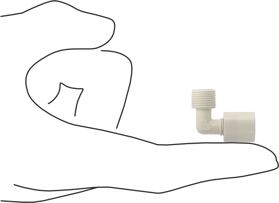 Su için Plastik Sıkıştırma Borusu Bağlantı Parçası, 1/8" Boru Dış Çapı x 1/8 NPT Erkek için 90 Derece Dirsek