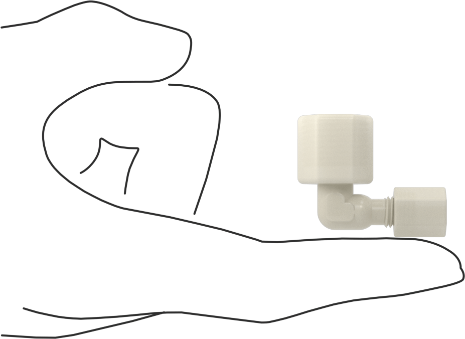 Su için Plastik Sıkıştırma Borusu Bağlantı Parçası, 1/8" Dış Çaplı Boru x 1/4 NPT Dişi için 90 Derece Dirsek Adaptörü