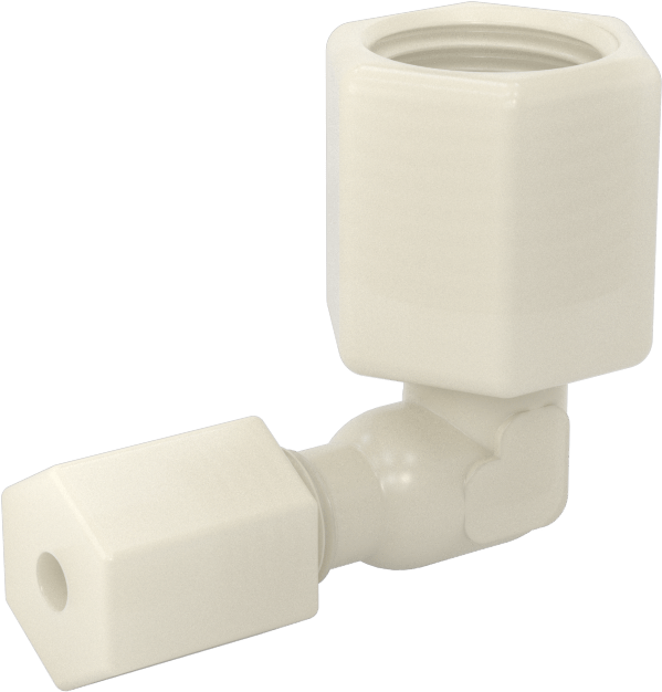 Su için Plastik Sıkıştırma Borusu Bağlantı Parçası, 1/8" Dış Çaplı Boru x 1/4 NPT Dişi için 90 Derece Dirsek Adaptörü