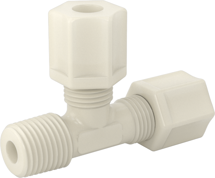 Su için Plastik Sıkıştırma Borusu Bağlantı Parçası, 5/16 inç Dış Çaplı Boru x 1/4 NPT Erkek için Dik Açı T