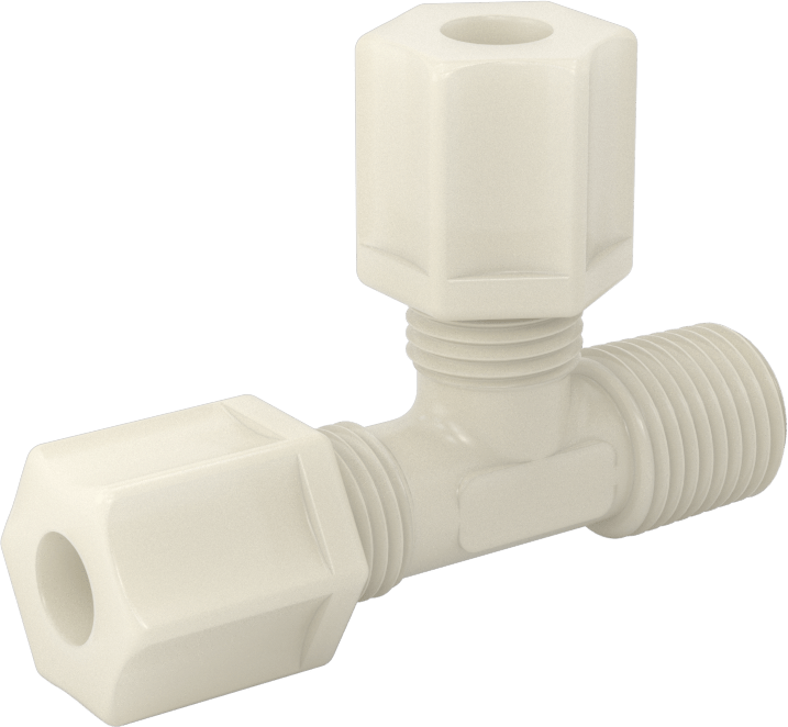 Su için Plastik Sıkıştırma Borusu Bağlantı Parçası, 5/16 inç Dış Çaplı Boru x 1/4 NPT Erkek için Dik Açı T