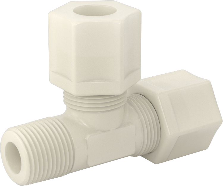 Su için Plastik Sıkıştırma Borusu Bağlantı Parçası, 1/2 inç Dış Çaplı Boru x 3/8 NPT Erkek için Dik Açı T Parçası