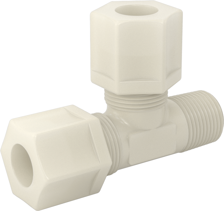Su için Plastik Sıkıştırma Borusu Bağlantı Parçası, 1/2 inç Dış Çaplı Boru x 3/8 NPT Erkek için Dik Açı T Parçası